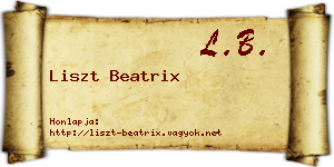 Liszt Beatrix névjegykártya